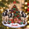 Picture of Personalized Holstein Cow Christmas Ornament, Custom Name Cow Ornament, Dairy Farmer Gift, Cow Lover Christmas Gift, 2D Flat Christmas Decor
