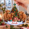 Picture of Personalized Highland Cow Christmas Ornament, Custom Name Cow Ornament, Highland Cattle Gift, Farmhouse Christmas Decor, 2D Flat Ornament