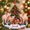 Picture of Personalized Pig Christmas Ornament, Custom Name Pig Ornament, Pig Lover Gift, Farm Animal Christmas Decor, Farmer Gift, 2D Flat Keepsake