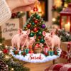 Picture of Personalized Pig Christmas Ornament, Custom Name Pig Ornament, Pig Lover Gift, Farm Animal Christmas Decor, Farmer Gift, 2D Flat Keepsake