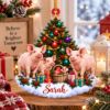 Picture of Personalized Pig Christmas Ornament, Custom Name Pig Ornament, Pig Lover Gift, Farm Animal Christmas Decor, Farmer Gift, 2D Flat Keepsake