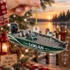 Picture of Personalized Fishing Boat Christmas Ornament, Custom Name Bass Boat Gift, Fisherman Ornament, Lake Lover Gift, 2D Flat Holiday Decor 2026