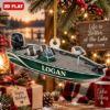 Picture of Personalized Fishing Boat Christmas Ornament, Custom Name Bass Boat Gift, Fisherman Ornament, Lake Lover Gift, 2D Flat Holiday Decor 2026