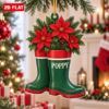 Picture of Personalized Poinsettia Christmas Ornament, Custom Name Rain Boots Ornament, Gardener Gift, Flower Lover Christmas Gift, 2D Flat Decor 2026