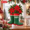 Picture of Personalized Poinsettia Christmas Ornament, Custom Name Rain Boots Ornament, Gardener Gift, Flower Lover Christmas Gift, 2D Flat Decor 2026