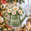 Picture of Personalized Daisy Watering Can Christmas Ornament, Custom Name Gardener Gift, Flower Lover Ornament, Plant Mom Gift, 2D Flat Decor 2026