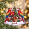 Picture of Personalized Macaw Christmas Ornament, Custom Name Parrot Ornament, Scarlet Macaw Gift, Bird Lover Christmas Keepsake, 2D Flat Xmas Decor