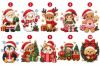 Picture of Personalized Christmas Reticule Bag, Custom Name Kids Christmas Gift Bag, Cute Santa Reindeer Snowman Penguin Treat Bag, Holiday Candy Bag
