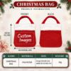 Picture of Personalized Christmas Cat Reticule, Custom Name Christmas Gift Bag, Cute Kitty Candy Bag, Kids Holiday Treat Bag, Xmas Tree Decoration