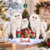 Picture of Personalized Persian Cat Christmas Ornament, Custom Name White Cat Ornament, Cat Mom Gift, Persian Cat Lover Gift, 2D Flat Xmas Keepsake