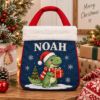 Picture of Personalized Christmas Reticule Bag, Custom Name Kids Holiday Gift Bag, Cute Christmas Treat Bag, Santa Candy Bag, Xmas Tree Decoration