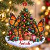 Picture of Personalized Monarch Butterfly Christmas Ornament, Custom Name Butterfly Ornament, Nature Lover Gift, 2D Flat Christmas Holiday Keepsake