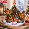 Picture of Personalized Monarch Butterfly Christmas Ornament, Custom Name Butterfly Ornament, Nature Lover Gift, 2D Flat Christmas Holiday Keepsake
