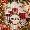 Picture of Personalized Drum Set Christmas Ornament, Custom Name Drummer Gift, Musician Ornament, Drum Lover Gift, Music Christmas 2D Flat Keepsake
