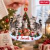 Picture of Personalized Silver Tabby Cat Christmas Ornament, Custom Name Cat Ornament, Cat Mom Gift, Tabby Cat Lover Gift, 2D Flat Christmas Keepsake