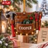 Picture of Personalized Carpenter Christmas Ornament, Custom Name Tool Belt Ornament, Handyman Gift, Woodworker Christmas Gift, 2D Flat Keepsake