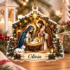 Picture of Personalized Nativity Christmas Ornament, Custom Name Holy Family Ornament, Christian Christmas Gift, Religious Christmas Holiday Keepsake