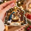 Picture of Personalized Nativity Christmas Ornament, Custom Name Holy Family Ornament, Christian Christmas Gift, Religious Christmas Holiday Keepsake