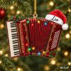 Picture of Personalized Accordion Christmas Ornament, Custom Name Accordion Player Gift, Musician Christmas Ornament, 2D Flat Xmas Holiday Keepsake