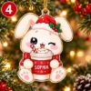 Picture of Personalized Bunny Christmas Ornament, Custom Name Rabbit Ornament, Kids Xmas Gift, Gamer Ballerina Artist Music Lover 2D Flat Decor 2026