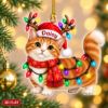 Picture of Personalized Cat Christmas Ornament, Custom Pet Name Ornament, Orange Tabby Cat Gift, 2D Flat Pet Christmas Decor, Cat Lover Keepsake Gift