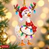 Picture of Personalized Goose Christmas Ornament, Custom Name Goose Ornament, 2D Flat Farm Animal Xmas Decor, Goose Lover Gift, Xmas Holiday Keepsake