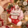Picture of Personalized Baby First Christmas Ornament 2026, Custom Name Baby Girl Stocking Ornament, Newborn Gift, 2D Flat Christmas Keepsake Ornament