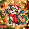 Picture of Personalized Dragon Cat Christmas Ornament, Custom Name Fantasy Creature Ornament, 2D Flat Magical Holiday Gift, Dragon Lover Keepsake 2026