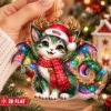 Picture of Personalized Dragon Cat Christmas Ornament, Custom Name Fantasy Creature Ornament, 2D Flat Magical Holiday Gift, Dragon Lover Keepsake 2026