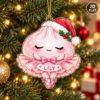 Picture of Personalized Ballerina Dumbling Christmas Ornament, Custom Ballet Dancer Ornament, Pink Dance Gift Girl, 2D Flat Christmas Holiday Keepsake