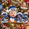 Picture of Personalized Baby Photo Christmas Ornament 2026, Custom Name Penguin Ornament, Baby First Christmas Gift, 2D Flat Christmas Holiday Keepsake