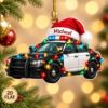 Picture of Personalized Police Officer Christmas Ornament, Custom Name Police Car Ornament, Law Enforcement Gift, 2D Flat Christmas Holiday Keepsake