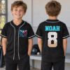 Picture of Personalized Baseball Drip Jersey, Custom Name Number Kids Baseball Shirt, Boy Birthday Jersey, Toddler Ice Cream Drip Baseball Team Shirt