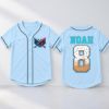 Picture of Personalized Baseball Drip Jersey, Custom Name Number Kids Baseball Shirt, Boy Birthday Jersey, Toddler Ice Cream Drip Baseball Team Shirt