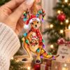 Picture of Personalized Kangaroo Christmas Ornament, Custom Name Kangaroo Mom & Baby Ornament, Australian Animal Gift, 2D Flat Holiday Keepsake 2026
