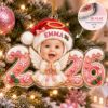 Picture of Personalized Baby Photo Christmas Ornament 2026, Custom Name Angel Ornament, Baby First Christmas Gift, Memorial Keepsake, 2D Flat Decor
