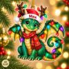 Picture of Personalized Dragon Christmas Ornament, Custom Name Dragon Ornament, Fantasy Lover Gift, Kids Christmas Gift, 2D Flat Holiday Keepsake 2026