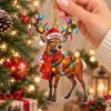 Picture of Personalized Reindeer Christmas Ornament, Custom Name Deer Ornament, Deer Lover Gift, Woodland Christmas Decor, 2D Flat Holiday Keepsake