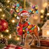 Picture of Personalized Reindeer Christmas Ornament, Custom Name Deer Ornament, Deer Lover Gift, Woodland Christmas Decor, 2D Flat Holiday Keepsake