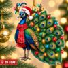 Picture of Personalized Peacock Christmas Ornament, Custom Name Peacock Ornament, Bird Lover Gift, 2D Flat Holiday Keepsake, Festive Animal Decor 2026