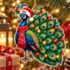Picture of Personalized Peacock Christmas Ornament, Custom Name Peacock Ornament, Bird Lover Gift, 2D Flat Holiday Keepsake, Festive Animal Decor 2026