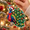 Picture of Personalized Peacock Christmas Ornament, Custom Name Peacock Ornament, Bird Lover Gift, 2D Flat Holiday Keepsake, Festive Animal Decor 2026