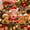 Picture of Personalized Baby Photo Christmas Ornament 2026, Custom Name Reindeer Ornament, Baby First Christmas Gift, 2D Flat Holiday Keepsake Gift