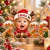 Picture of Personalized Baby Photo Christmas Ornament 2026, Custom Name Reindeer Ornament, Baby First Christmas Gift, 2D Flat Holiday Keepsake Gift
