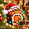 Picture of Personalized Sushi Christmas Ornament, Custom Name Sushi Roll Ornament, Food Lover Gift, Japanese Food Christmas Decor, 2D Flat Keepsake