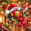 Picture of Personalized Firefighter Christmas Ornament, Custom Name Fireman Helmet Ornament, Firefighter Gift, 2D Flat Christmas Holiday Keepsake 2026