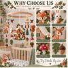 Picture of Woodland Baby Mobile, Felt Forest Crib Mobile with Fox Deer Bunny Animals, Handmade Nursery Decor, Baby Room Hanging, Baby Shower Gift