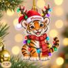 Picture of Personalized Tiger Christmas Ornament, Custom Name Tiger Cub Ornament, Tiger Lover Gift, Kids Christmas Decor, 2D Flat Holiday Keepsake 2026