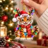 Picture of Personalized Tiger Christmas Ornament, Custom Name Tiger Cub Ornament, Tiger Lover Gift, Kids Christmas Decor, 2D Flat Holiday Keepsake 2026