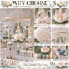 Picture of Swan Lake Baby Mobile, Handmade Felt Crib Mobile with Lotus Flowers and Birds, Botanical Nursery Decor,Elegant Baby Room Hanging,Shower Gift